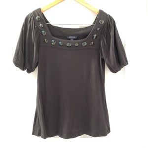 Black Tommy Hilfiger bubble sleeve top